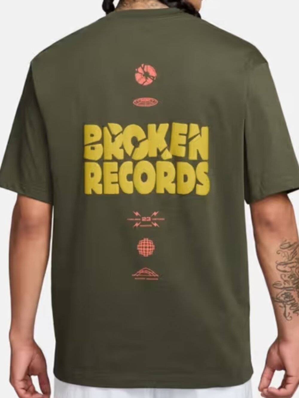 Jordan Broken Records T-Shirt Youth Size Medium 10-12 Years Green
